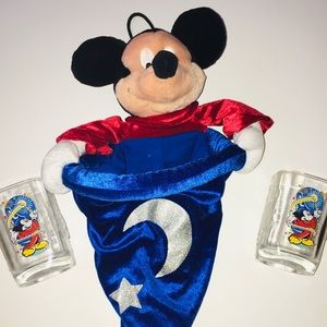 Mickey Sorcerer from Fantasia Plush+ 2 FREE GLASS